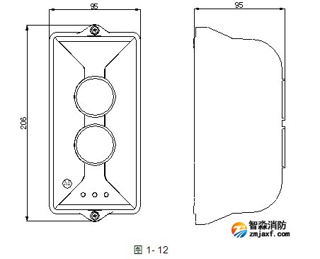 海灣JTY-HM-GST102紅外對射光束感煙探測器外形示意圖