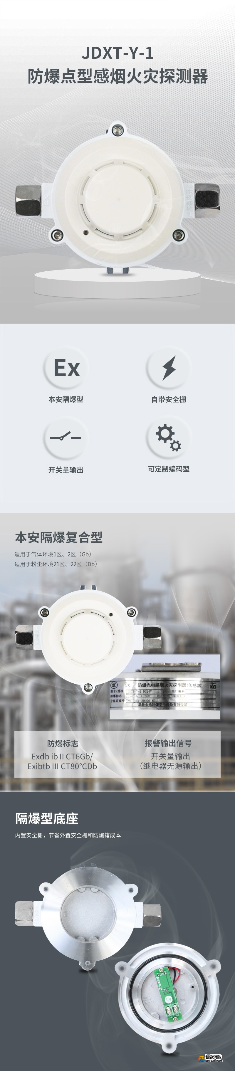 JDXT-Y-1防爆點型感煙火災探測器1