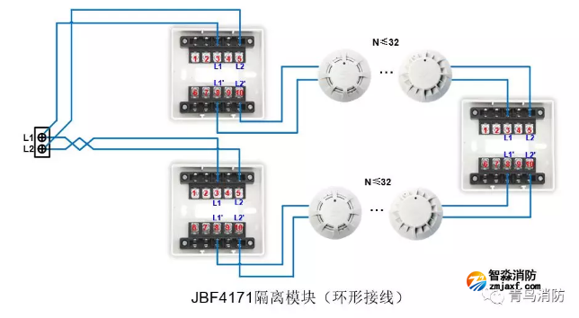 JBF4137隔離模塊環形接線接線圖