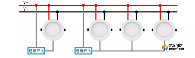 青鳥(niǎo)消防應(yīng)急照明和疏散指示系統(tǒng)產(chǎn)品接線圖